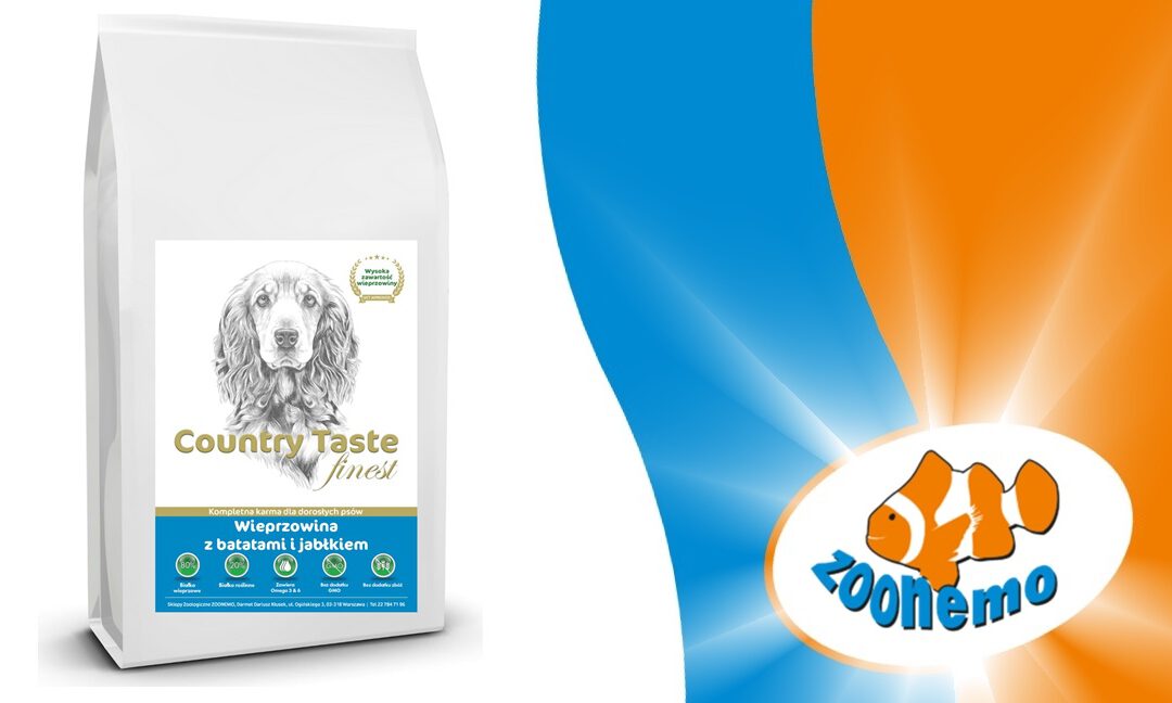 Odkryj Country Taste Wieprzowina z Batatami i Jabłkiem! Zdrowa Karma Bezzbożowa dla Psa z Dostawą od ZooNemo